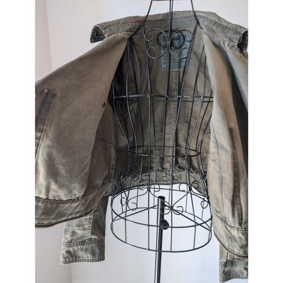 Zadig & Voltaire Klara Asymmetrical Green Cotton Military Jacket Womens Medium - Picture 9 of 13